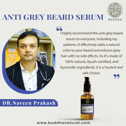 Anti Grey Beard Serum Oil - 100% Ayush Certified - For Premature Greying and Restore Natural Beard Color
